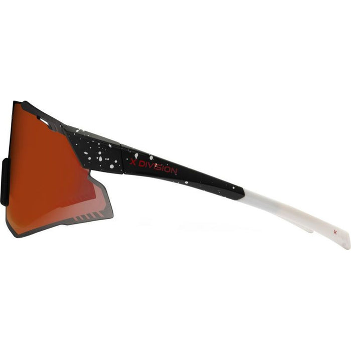 Pace X, Matte Black Splatter/Red Mirror Lenses