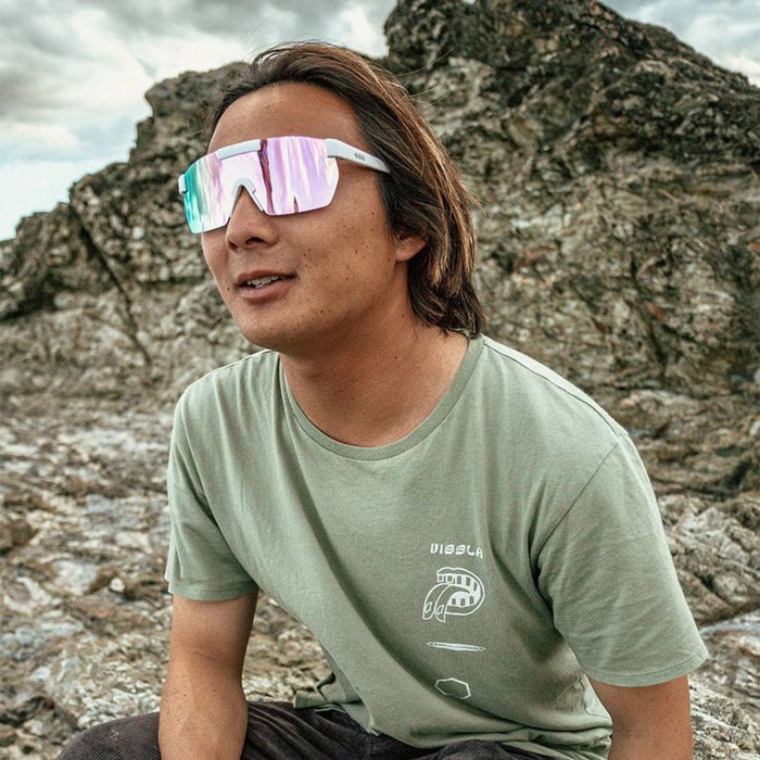 Paradigm, Matte White/Pink Mirror Polarised Lenses