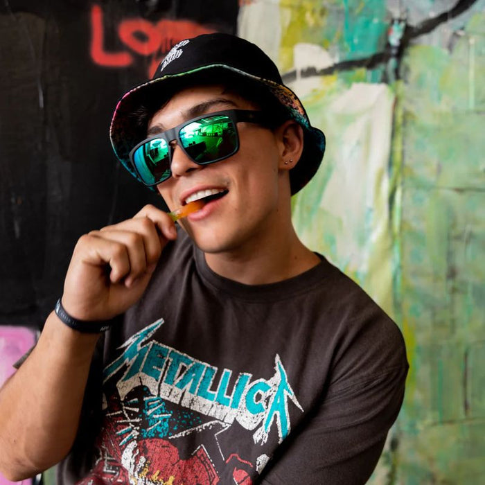 Peccant, Black Rubber/Green Blue Flash Mirror Polarised Lenses