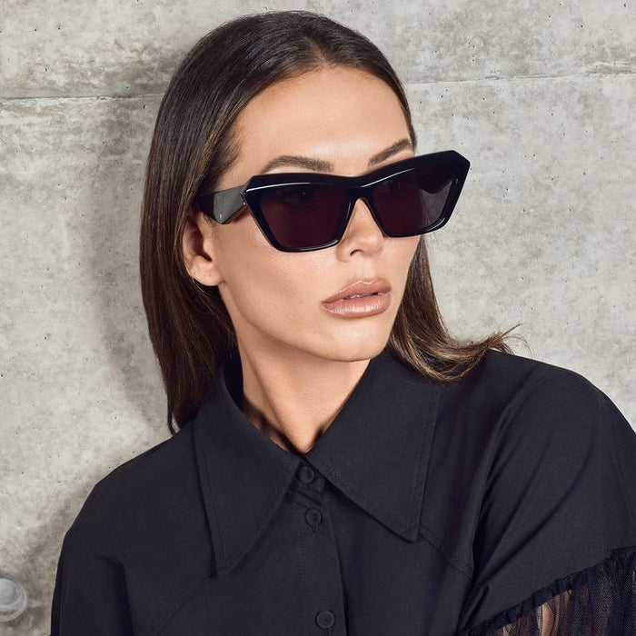Piaf, Gloss Black with Silver Metal/Black Lenses