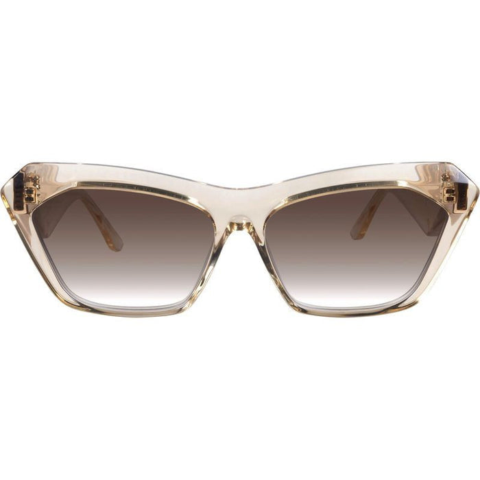 Piaf, Champagne with Gold Metal/Brown Gradient Lenses