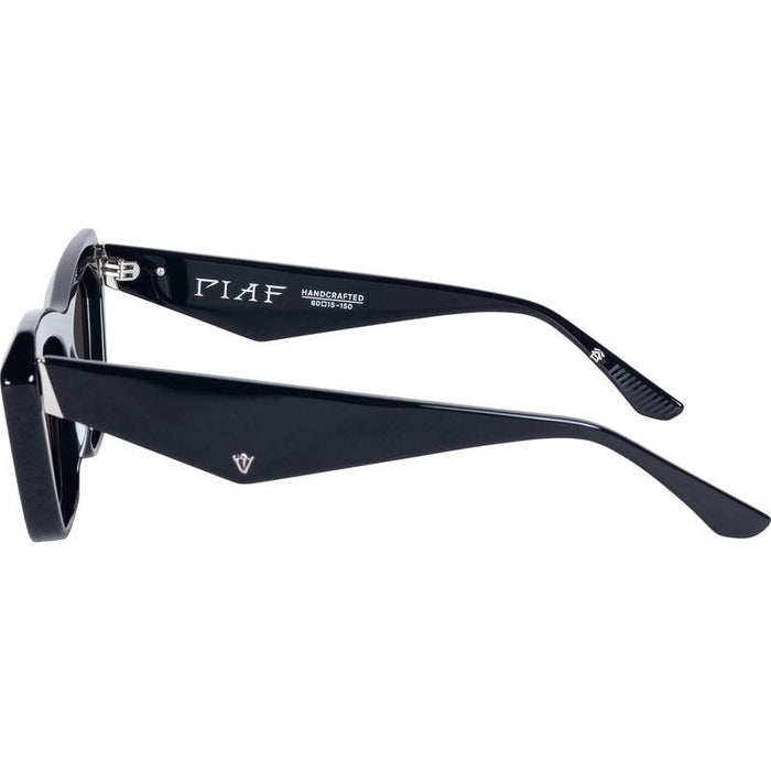 Piaf, Gloss Black with Silver Metal/Black Lenses