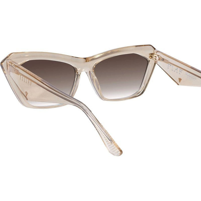 Piaf, Champagne with Gold Metal/Brown Gradient Lenses