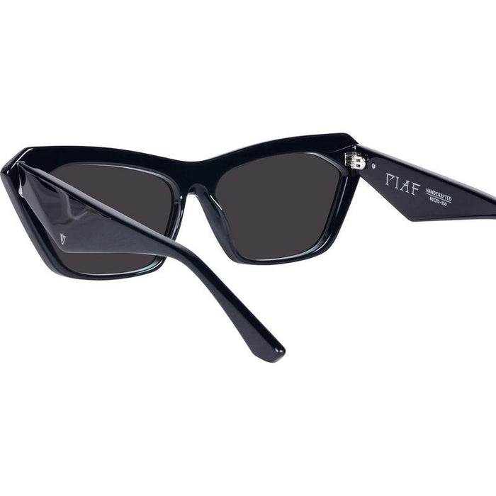 Piaf, Gloss Black with Silver Metal/Black Lenses