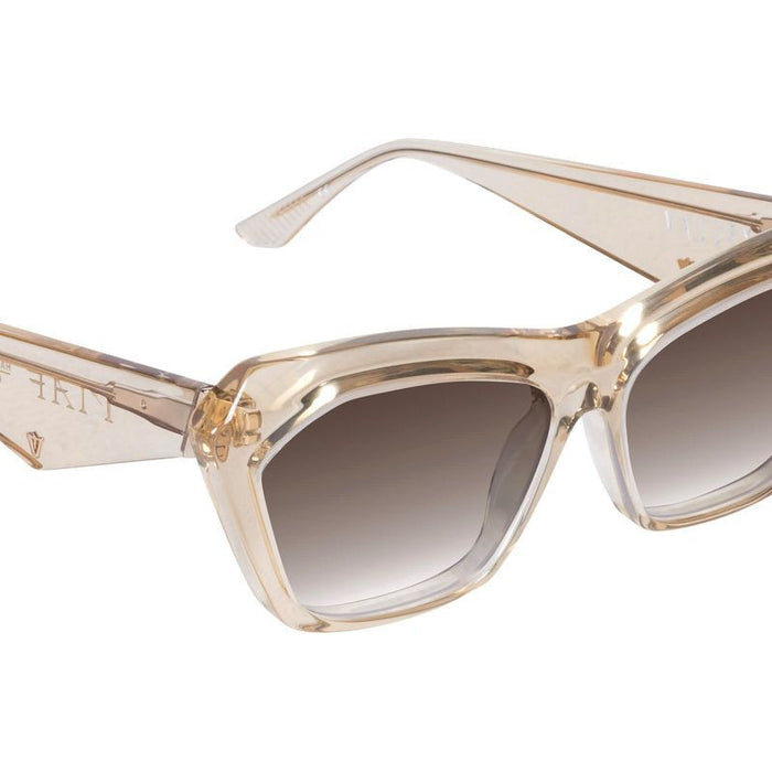 Piaf, Champagne with Gold Metal/Brown Gradient Lenses