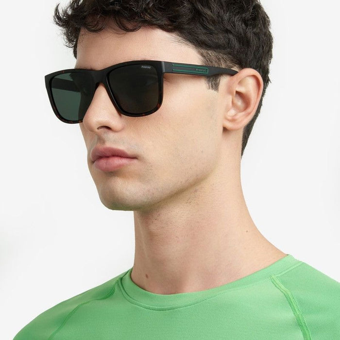 PLD 2155/S, Matte Brown Havana/Green Polarised Lenses