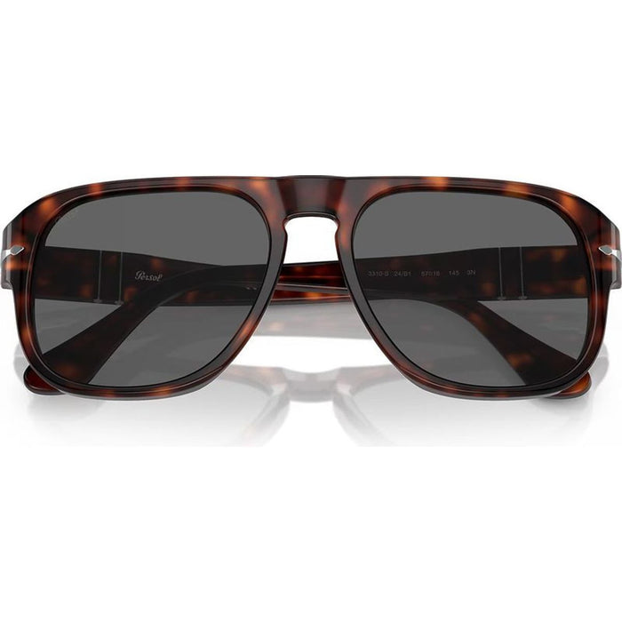 PO3310S, Havana/Black Glass Lenses 57 Eye Size