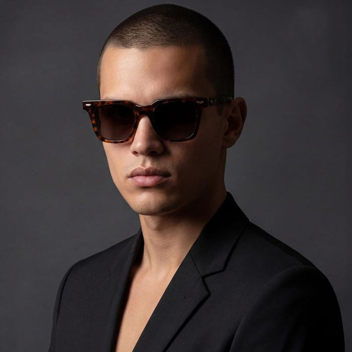 Prisoner II, Dark Amber Tort with Gold Metal/Brown Lenses