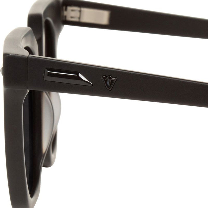 Prisoner II, Matte Black with Gloss Black Metal Trim/Black Polarised Lenses