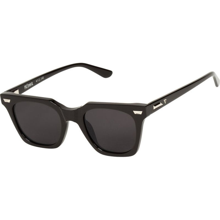 Prisoner, Gloss Black with Silver Metal Trim/Black Lenses