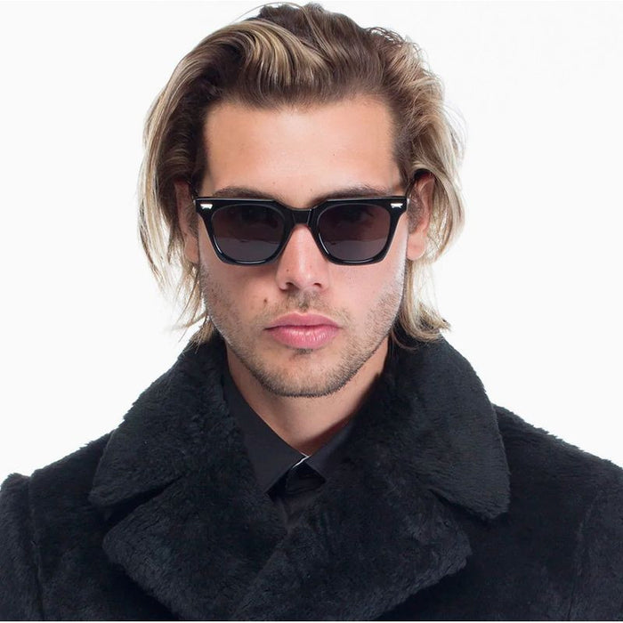 Prisoner, Gloss Black with Silver Metal Trim/Black Lenses