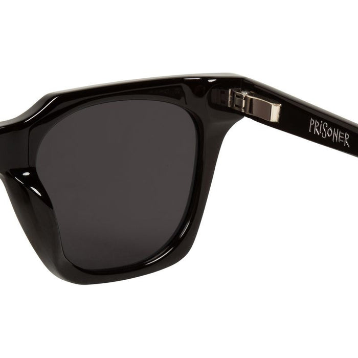 Prisoner, Gloss Black with Silver Metal Trim/Black Lenses