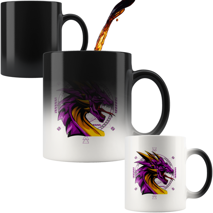 Purple Dragon, Color Change 11oz Ceramic Mug, Shipping Included