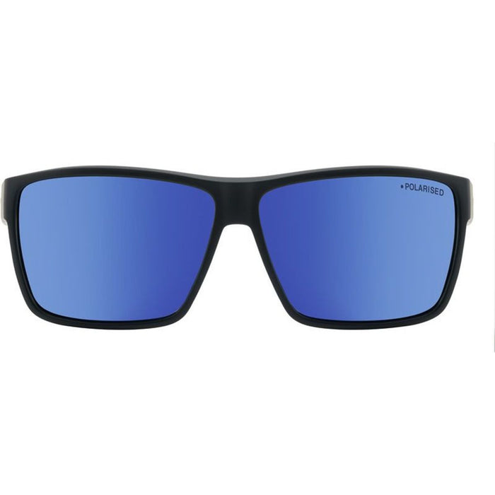 Rackateer, Satin Black/Blue Mirror Polarised Lenses