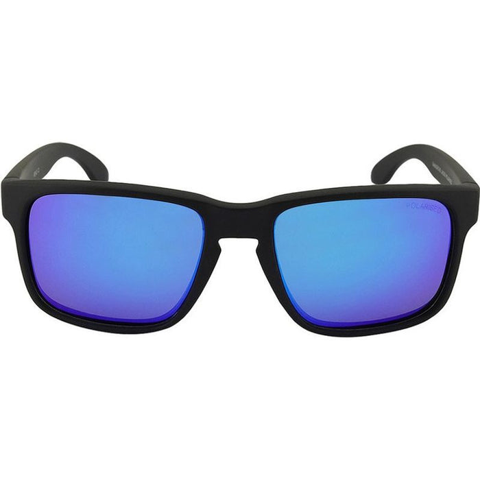 Reno, Matte Black/Blue Mirror Polarised Lenses