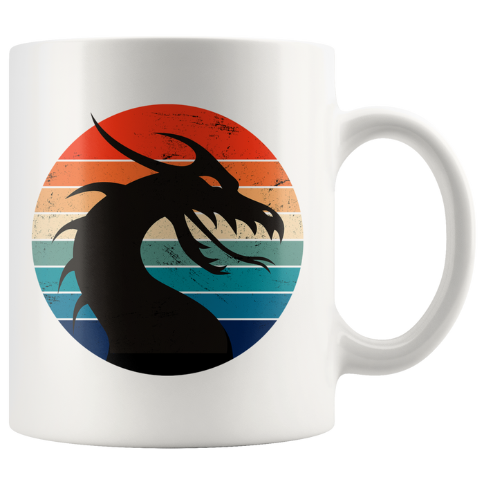 Retro Dragon Head Profile, 11oz & 15oz Mug Options, Free Shipping