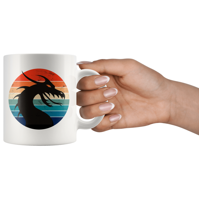 Retro Dragon Head Profile, 11oz & 15oz Mug Options, Free Shipping