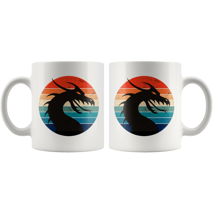 Retro Dragon Head Profile, 11oz & 15oz Mug Options, Free Shipping