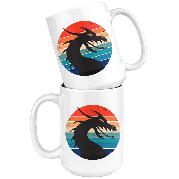 Retro Dragon Head Profile, 11oz & 15oz Mug Options, Free Shipping