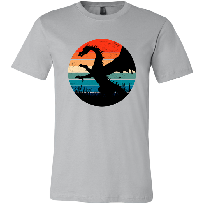 Retro Full Length Dragon, Unisex T-Shirt, Multi Colors, Extended Sizes Available, Free Shipping