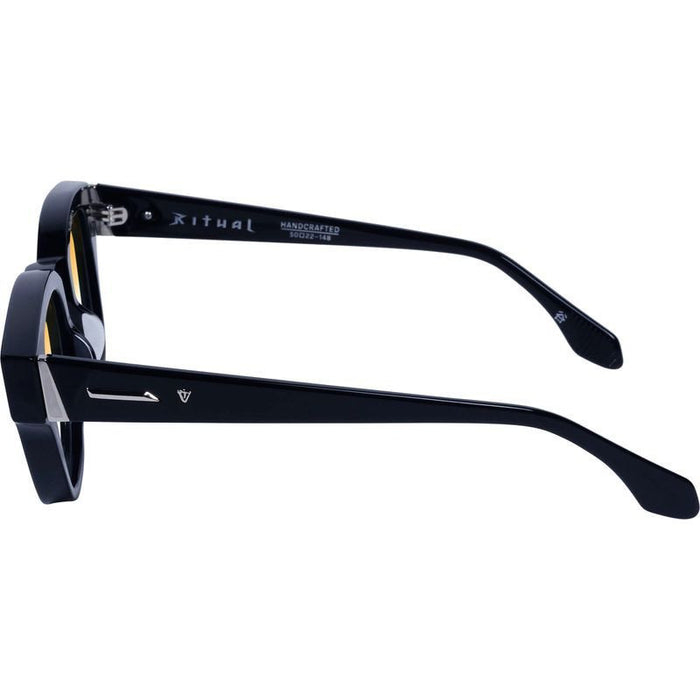 Ritual, Gloss Black with Silver Metal/Orange Gradient Lenses