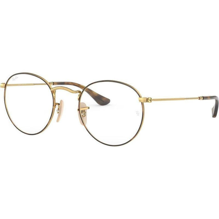 Round Metal RX3447V, Havana on Gold/Clear Lenses 53 Eye Size