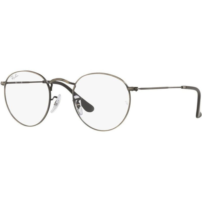Round Metal RX3447V, Gunmetal/Clear Lenses 50 Eye Size