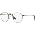 Round Metal RX3447V, Gunmetal/Clear Lenses 50 Eye Size