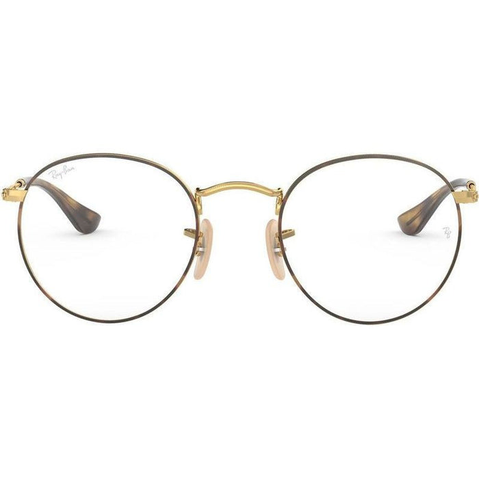 Round Metal RX3447V, Havana on Gold/Clear Lenses 53 Eye Size