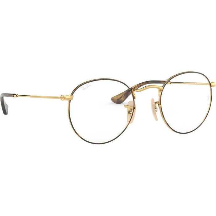 Round Metal RX3447V, Havana on Gold/Clear Lenses 53 Eye Size
