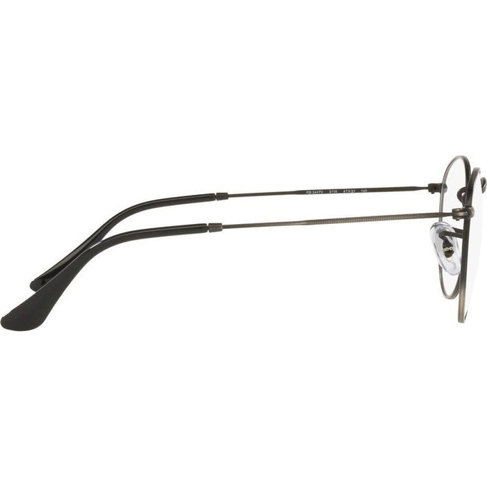 Round Metal RX3447V, Gunmetal/Clear Lenses 50 Eye Size