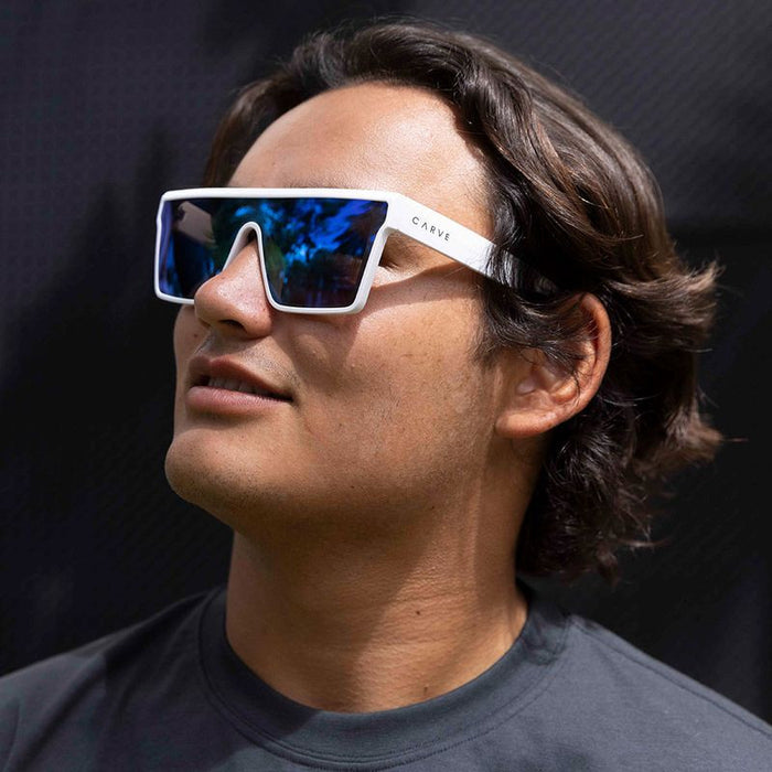 Royale, White/Blue Mirror Lenses