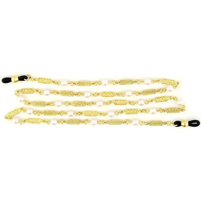 Scroll Pearl Chain, Gold/Pearl
