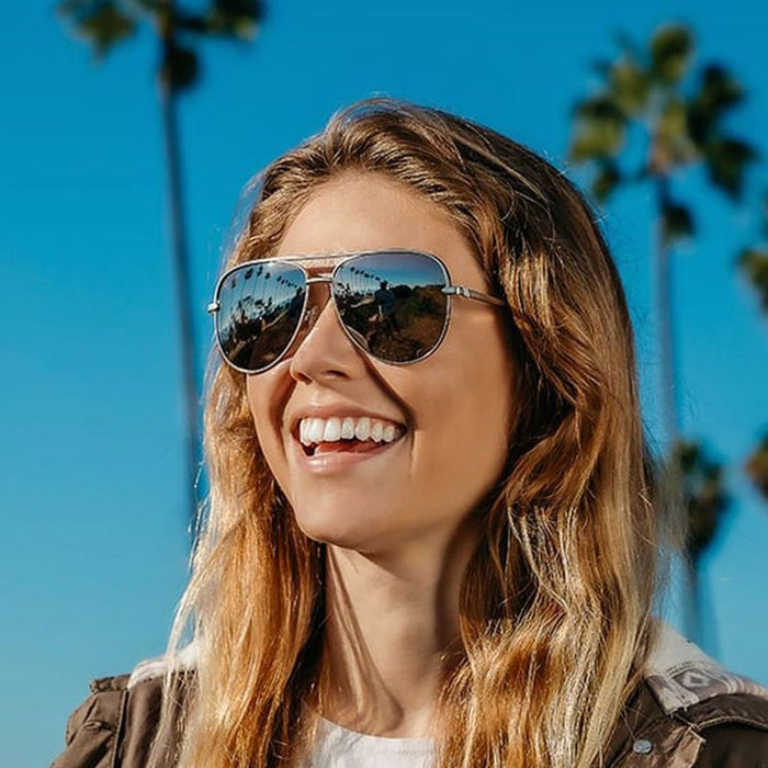Shadow, Matte Silver/Platinum Mirror Polarised Lenses