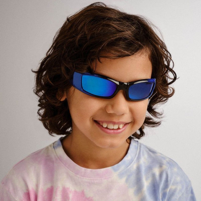 Shark - Kids, Cobalt and Black/Ice Blue Mirror Lenses