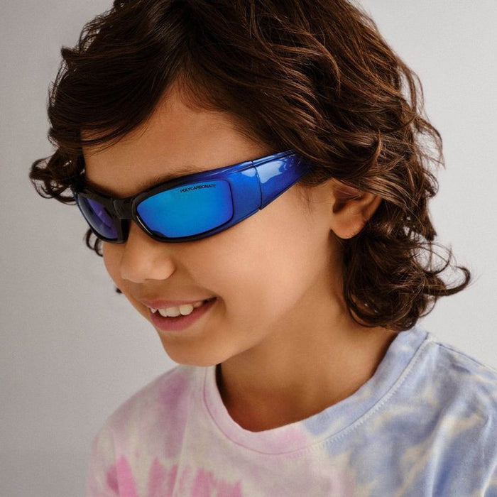Shark - Kids, Cobalt and Black/Ice Blue Mirror Lenses