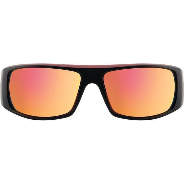 Sharky, Satin Black and Crystal Red/Red Mirror Polarised Lenses