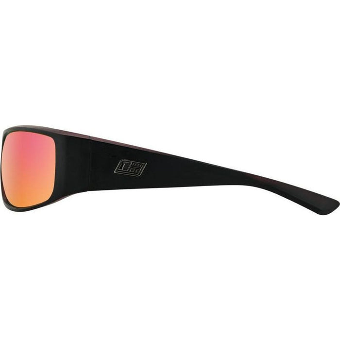 Sharky, Satin Black and Crystal Red/Red Mirror Polarised Lenses