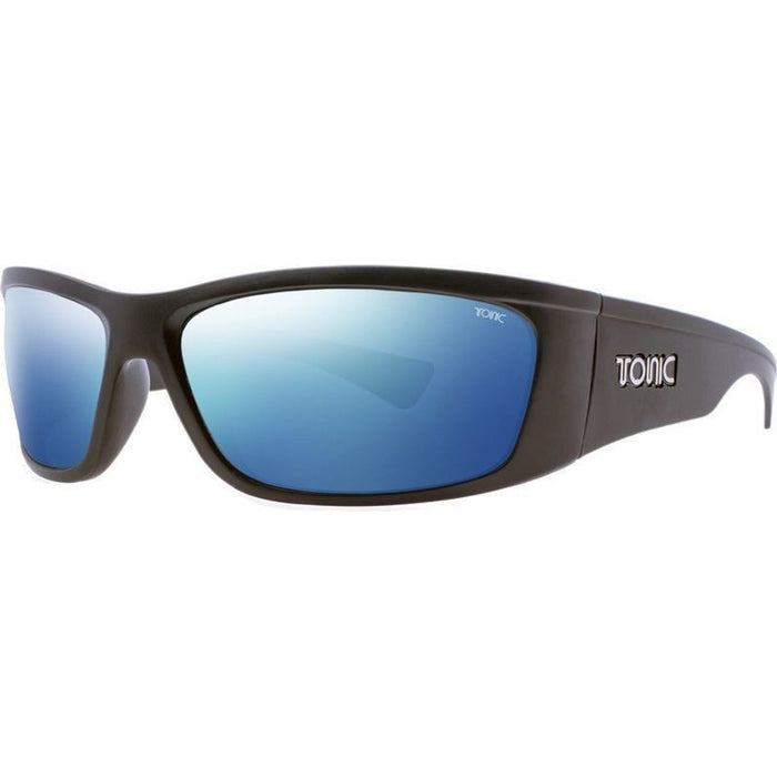 Shimmer, Matte Black/Blue Mirror Polarised Glass Lenses