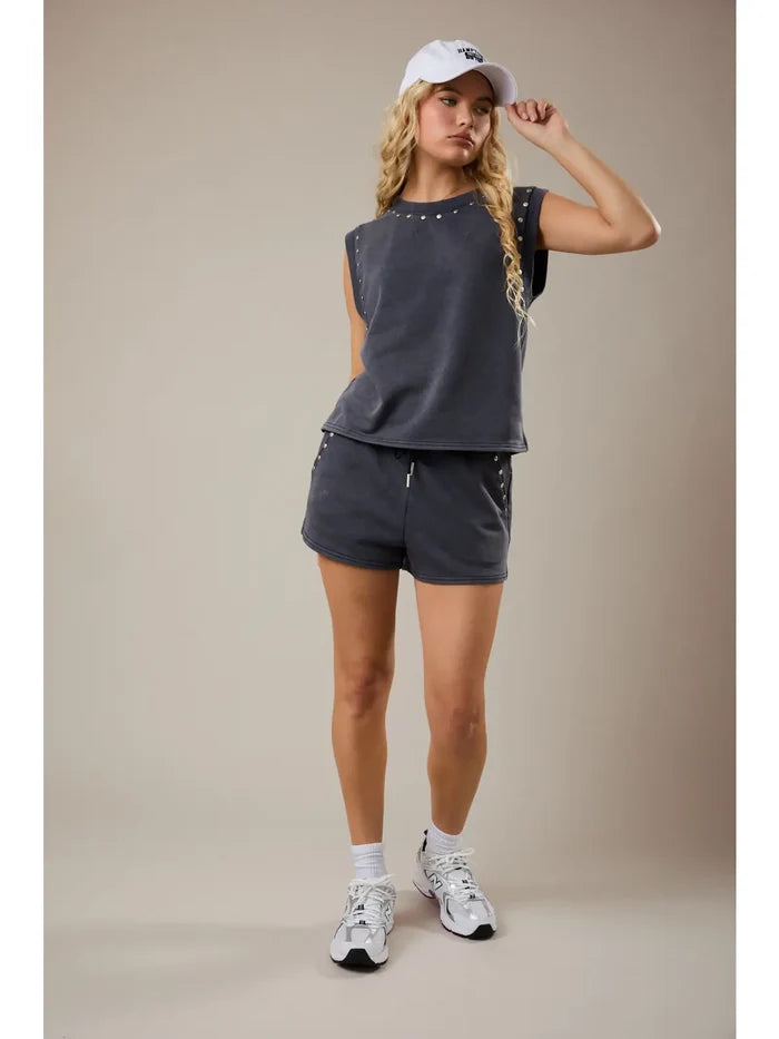 Sleeveless Top with Studs