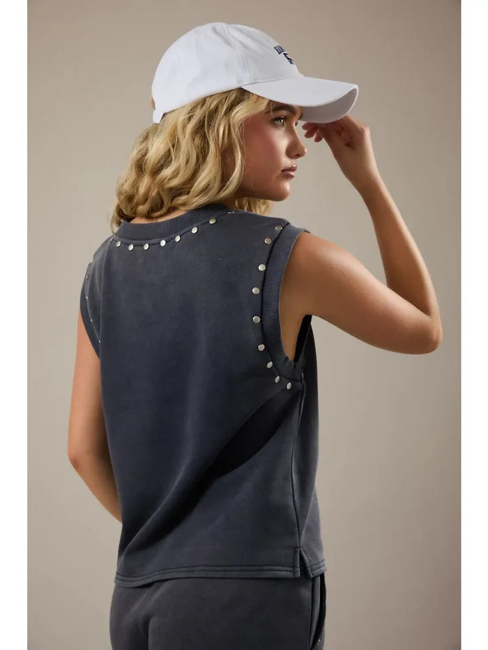 Sleeveless Top with Studs