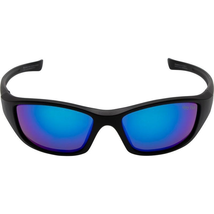 Slingshot Safety RS2730, Matte Black/Blue Mirror Lenses