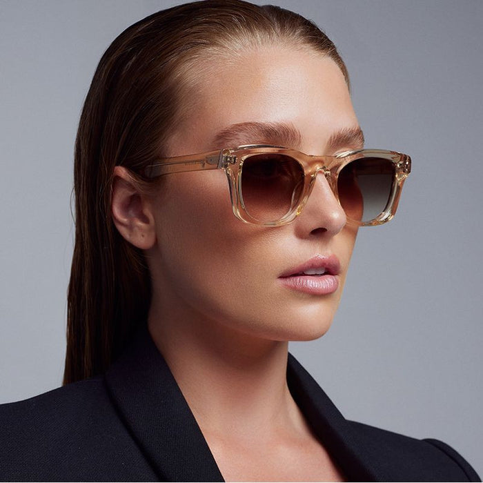 Solomon, Champagne with Rose Gold Metal Trim/Brown Gradient Lenses