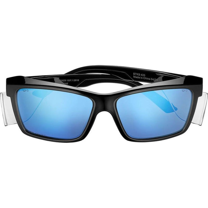 STKS 420, Gloss Black/Cobalt Flash Mirror Polarised Lenses