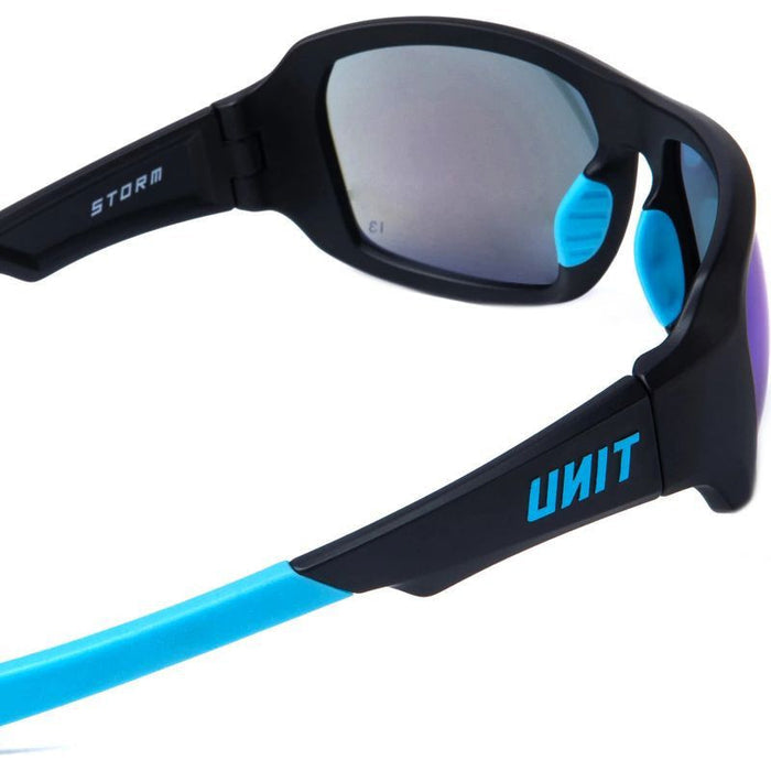 Storm Safety, Black and Blue/Blue Mirror Lenses