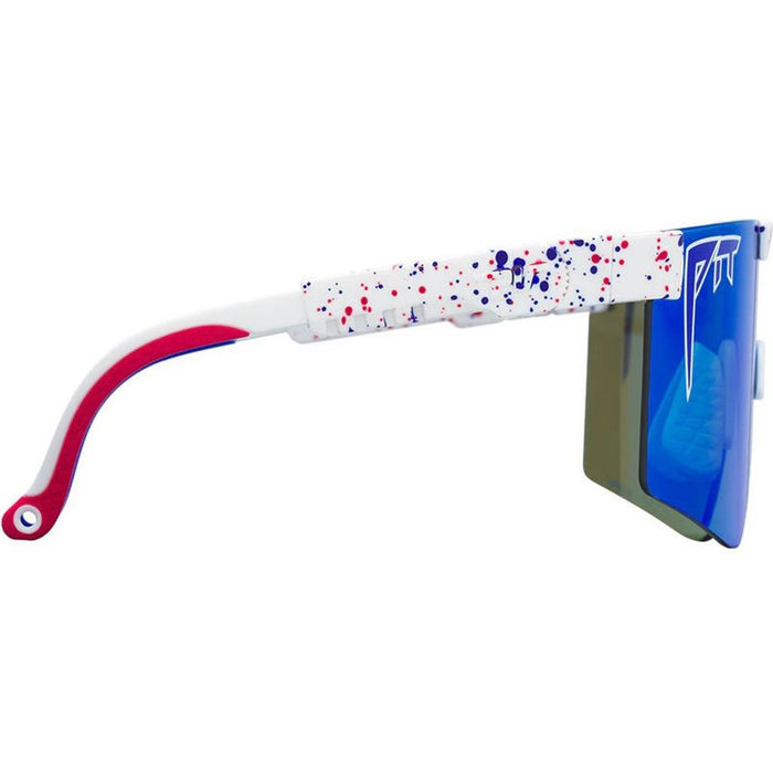 The Originals Narrow, Merika White Red Splatter/Blue HDPV Mirror Polarised Lenses