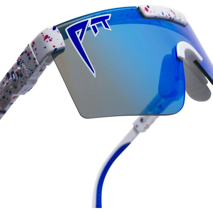 The Originals Narrow, Merika White Red Splatter/Blue HDPV Mirror Polarised Lenses