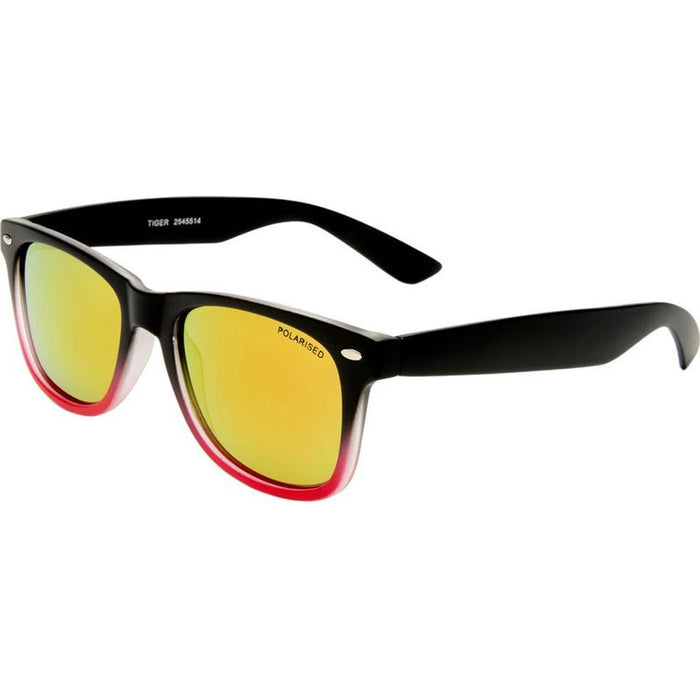 Tiger, Black and Red/Red Mirror Polarised Lenses