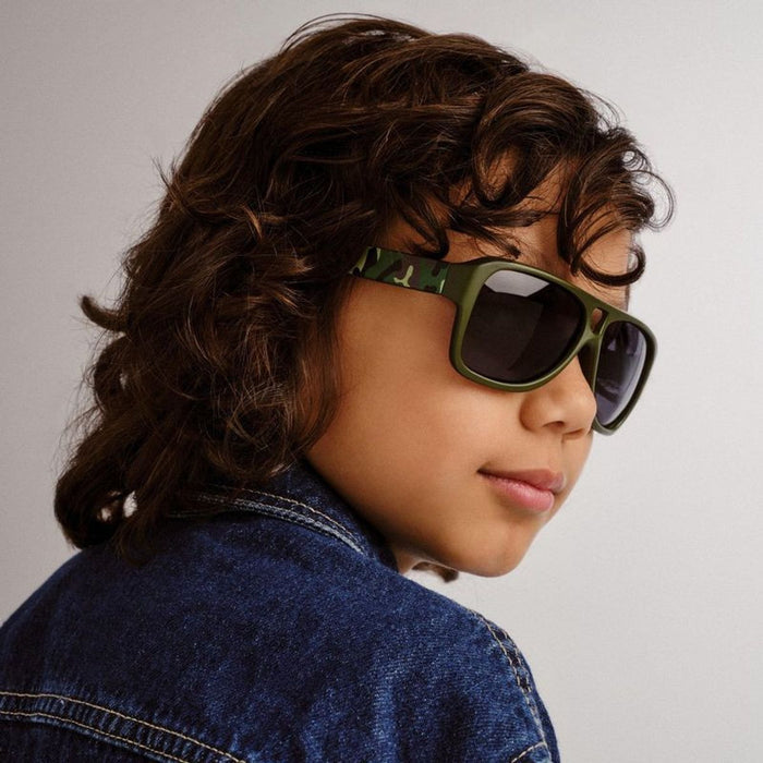 Timber Wolf - Kids, Matte Khaki and Camo/Smoke Polarised Lenses