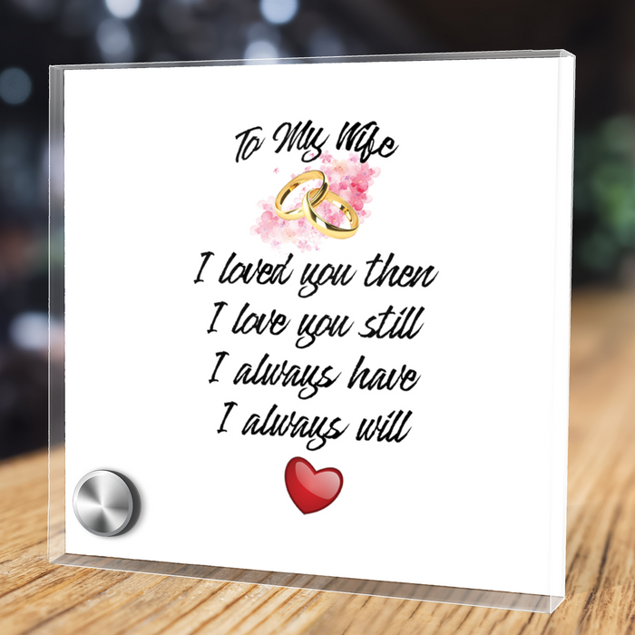 To My Wife - Glass Message Display and Choice of Gorgeous Pendant in Multi Styles - Shipping Included